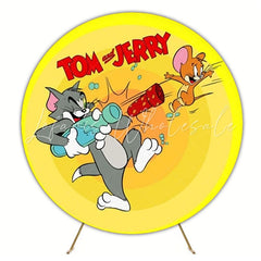 Classic Tom And Jerry Cartoon Round Backdrop For Fun Celebrations