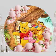 Classic Winnie The Pooh Round Backdrop For Kids Party Celebration