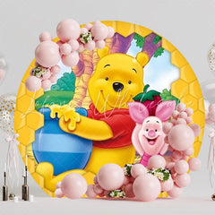 Classic Winnie The Pooh Round Backdrop For Kids Party Fun