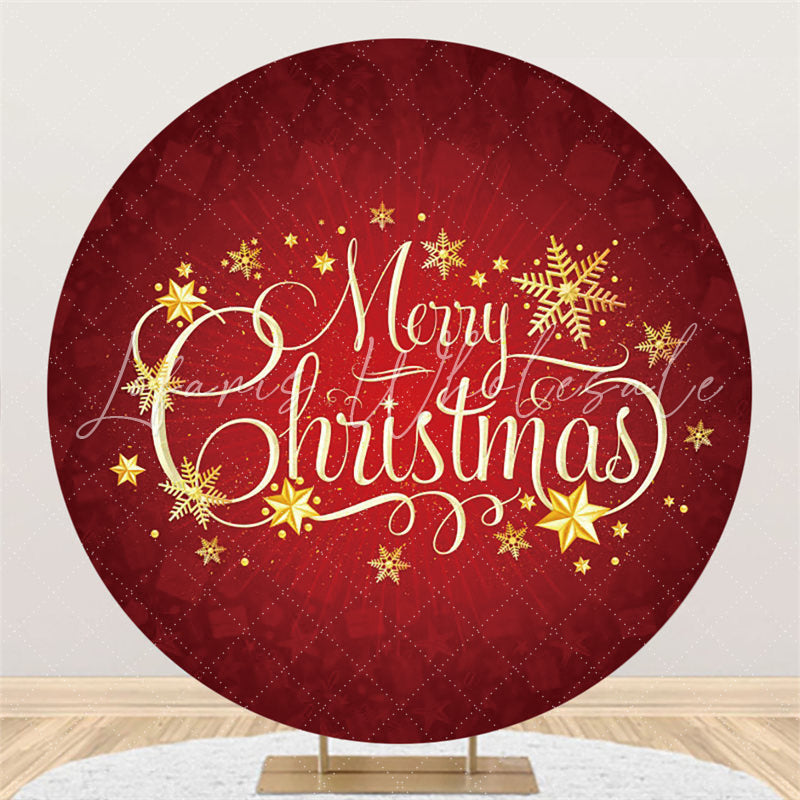 Lofaris Classical Snowflake Merry Christmas Round Backdrop