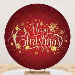 Lofaris Classical Snowflake Merry Christmas Round Backdrop