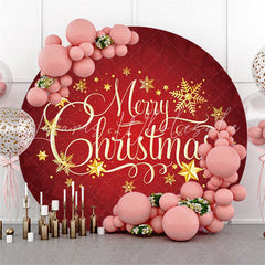 Lofaris Classical Snowflake Merry Christmas Round Backdrop