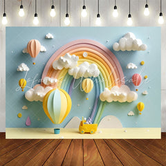 Lofaris Classy Candy Color Rainbow Cloud Birthday Backdrop