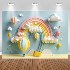 Lofaris Classy Candy Color Rainbow Cloud Birthday Backdrop