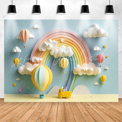 Lofaris Classy Candy Color Rainbow Cloud Birthday Backdrop