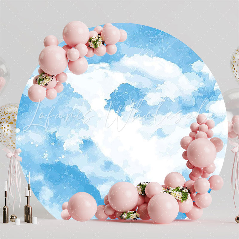 Clouds Round Backdrop for Dreamy Party Event