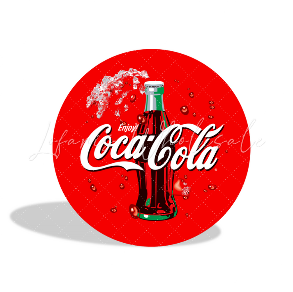 Coca Cola Birthday Party Round Backdrop Cover Plinth Cylinder Pedestal Cover