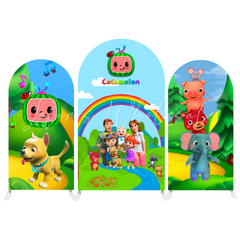 Cocomelon Birthday Baby Shower Party Background Arch Backdrop Wall Cloth Cover