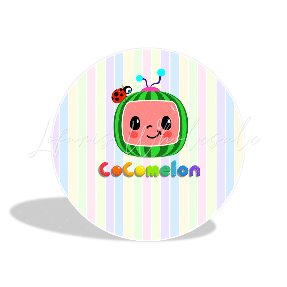 Cocomelon Birthday Party Round Backdrop Cover Plinth Cylinder Pedestal Cover