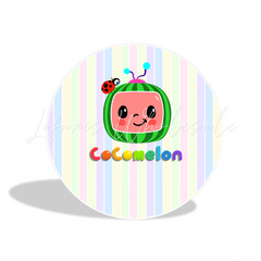 Cocomelon Birthday Party Round Backdrop Cover Plinth Cylinder Pedestal Cover