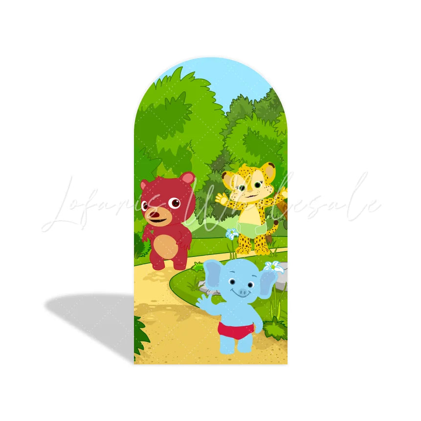 Cocomelon Theme Birthday Baby Shower Party Arch Backdrop Wall Cloth Cover