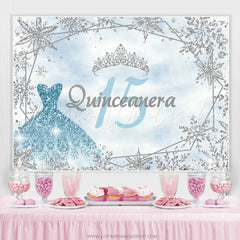 Lofaris Cold Winter With Crown Happy 15Th Birthday Backdrop