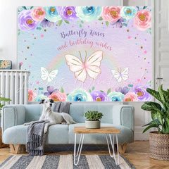 Lofaris Color rose butterfly purple rainbow birthday backdrop