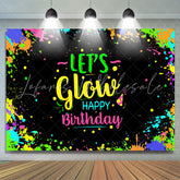 Lofaris Colored And Graffiti Happy Lets Glow Birthday Bcakdrop