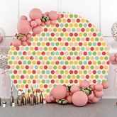 Lofaris Colored Ball Happy Birthday Round Backdrop For Party