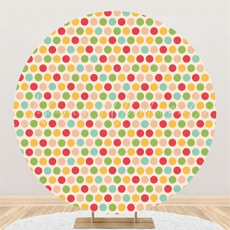 Lofaris Colored Ball Happy Birthday Round Backdrop For Party