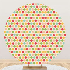 Lofaris Colored Ball Happy Birthday Round Backdrop For Party