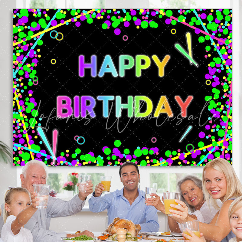 Lofaris Colored Circle With Abstract Lines Birthday Backdrop