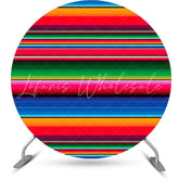 Lofaris Colored Dark Simple Lines Circle Birthday Backdrop