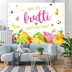 Lofaris Colored Fruits 2nd Happy Birthday Backdrop For Party