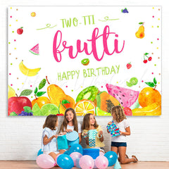 Lofaris Colored Fruits 2nd Happy Birthday Backdrop For Party