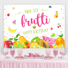 Lofaris Colored Fruits 2nd Happy Birthday Backdrop For Party