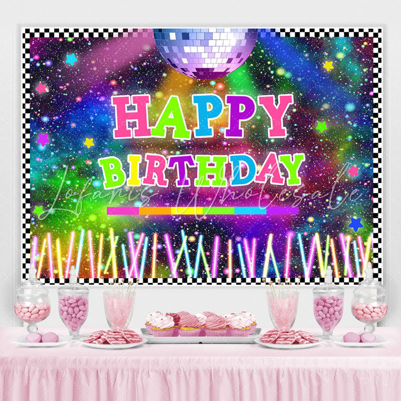 Lofaris Colored Light And Star Bokeh Birthday Party Backdrop