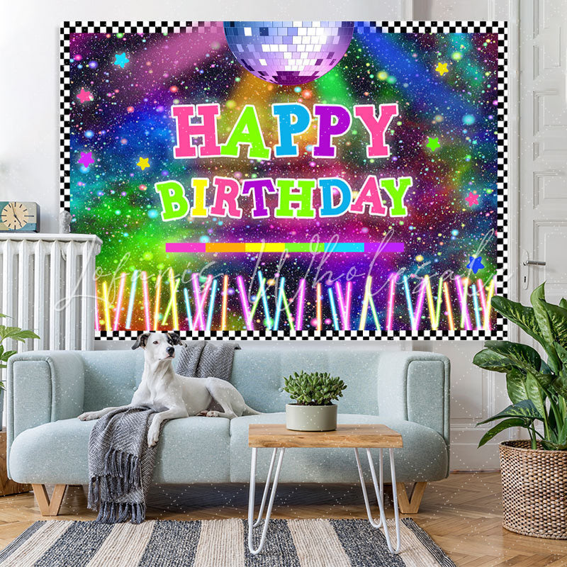 Lofaris Colored Light And Star Bokeh Birthday Party Backdrop