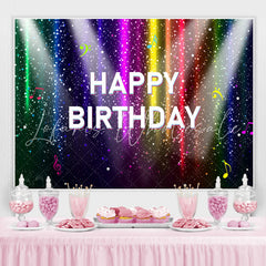 Lofaris Colored Light Glitter Bokeh Happy Birthday Backdrop