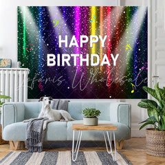 Lofaris Colored Light Glitter Bokeh Happy Birthday Backdrop
