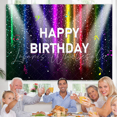 Lofaris Colored Light Glitter Bokeh Happy Birthday Backdrop
