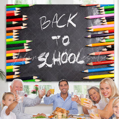 Lofaris Colored pencil blackboard kids back to school backdrop
