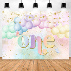 Lofaris Colored Sparkle Gold Balloon 1st Birthday Backdrop