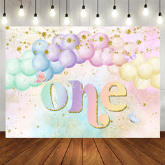 Lofaris Colored Sparkle Gold Balloon 1st Birthday Backdrop