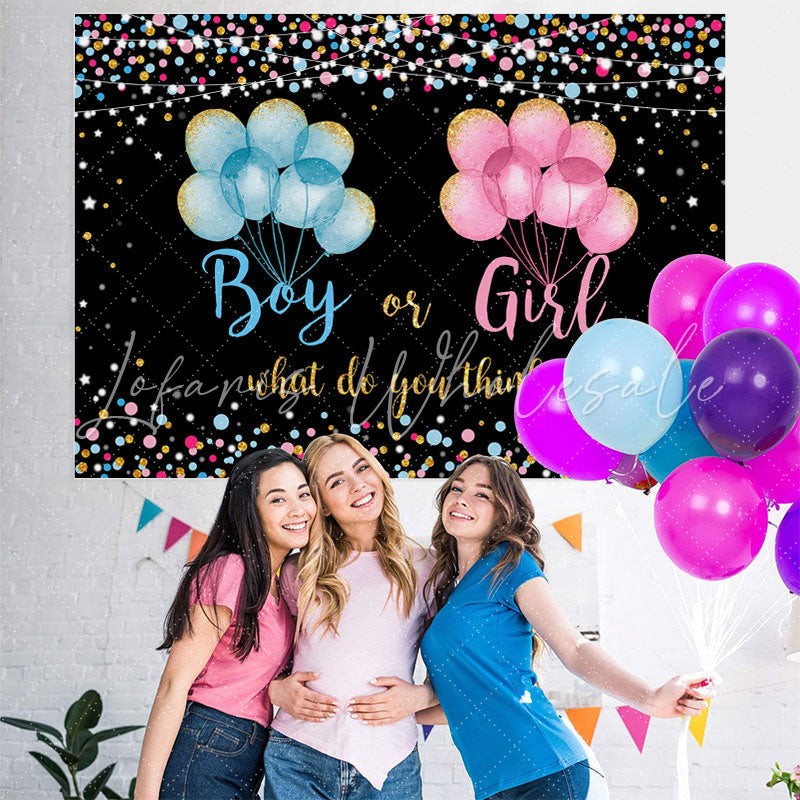 Lofaris Colorful And Glitter Balloons Baby Shower Backdrop
