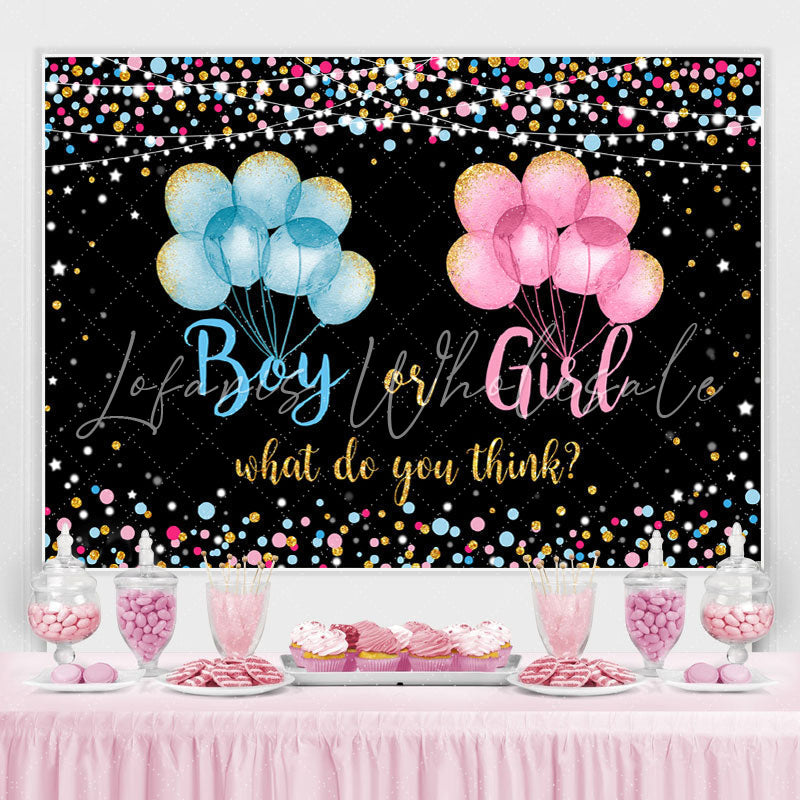 Lofaris Colorful And Glitter Balloons Baby Shower Backdrop
