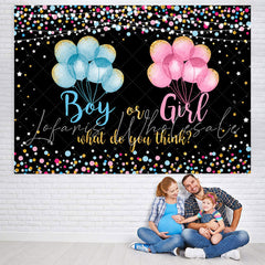 Lofaris Colorful And Glitter Balloons Baby Shower Backdrop