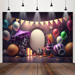 Lofaris Colorful Balloons Flags Confetti Birthday Backdrop