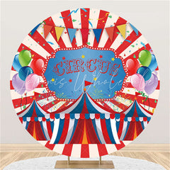 Lofaris Colorful Balloons Red White Round Circus Birthday Backdrop