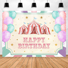 Lofaris Colorful Balloons Tents Girl Happy Birthday Backdrop