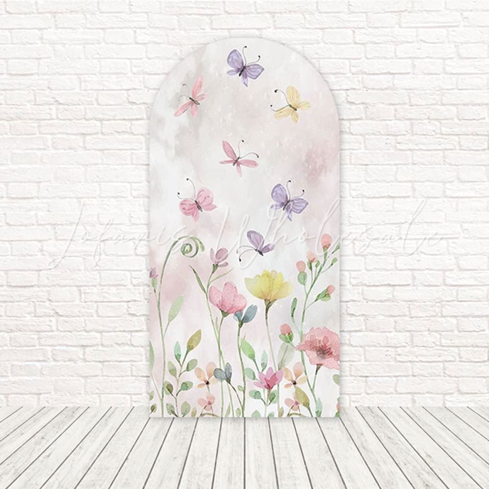 Colorful Butterflies Flutter Wings Arch Backdrop For Spring Photoshoot