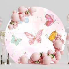 Colorful Butterflies Round Backdrop for Bright Party