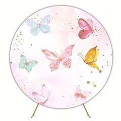 Colorful Butterflies Round Backdrop for Bright Party