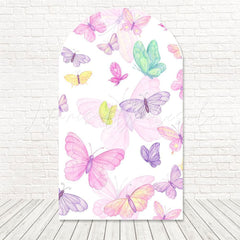 Colorful Butterflies Soft Wings Arch Backdrop For Garden Party Scene