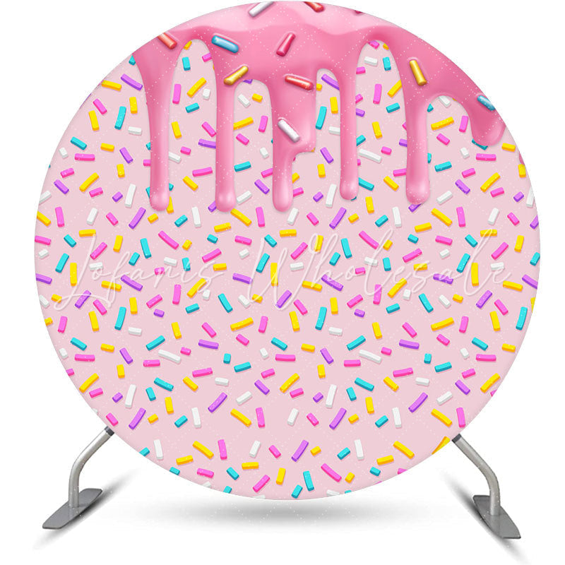 Lofaris Colorful Candy Cream Round Backdrop For Birthday