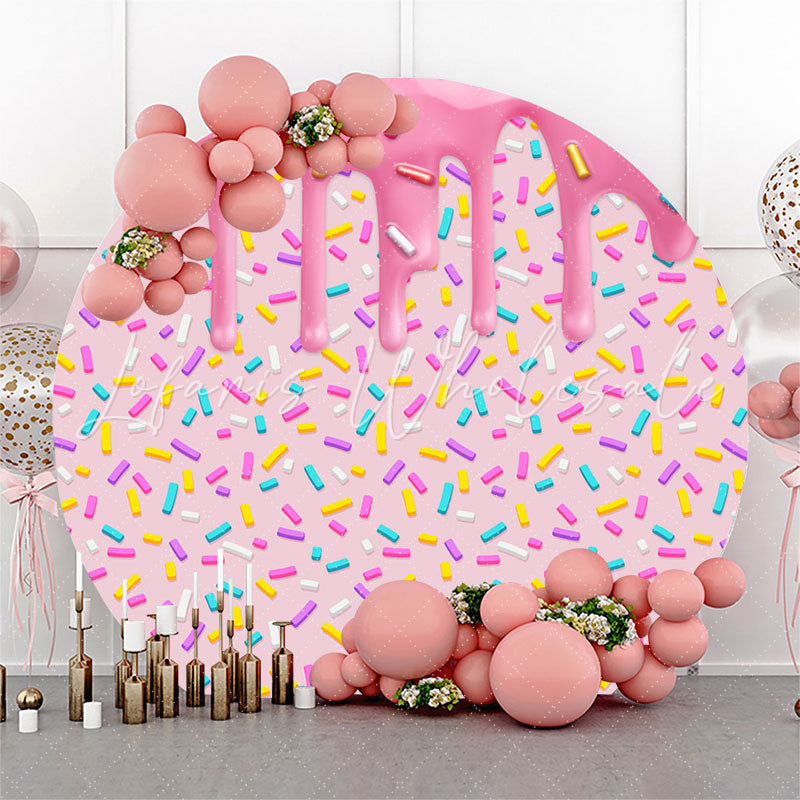 Lofaris Colorful Candy Cream Round Backdrop For Birthday