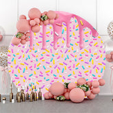 Lofaris Colorful Candy Cream Round Backdrop For Birthday