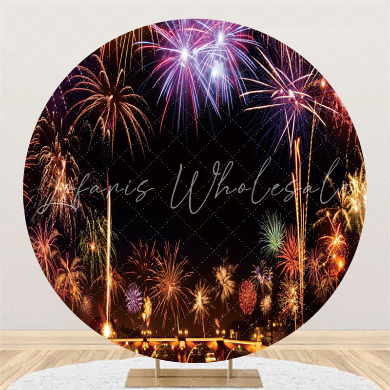 Lofaris Colorful Carnival Celebrate Holiday Circle Backdrop