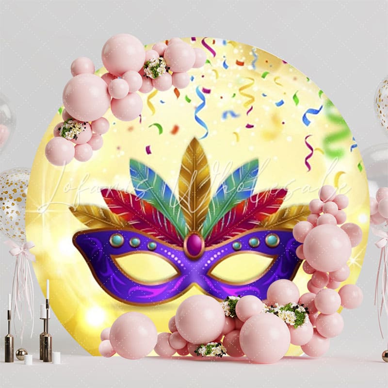Colorful Carnival Festival Round Backdrop For Fun Party Theme