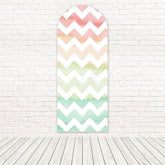 Colorful Chevron Bold Stripe Pattern Arch Backdrop For Vibrant Party